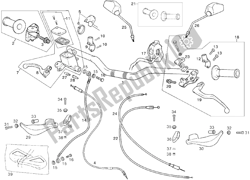 Toutes les pièces pour le Guidon du Derbi Senda 50 SM DRD PRO E2 2005