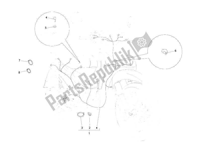 All parts for the Main Cable Harness of the Derbi Sonar 50 2T 2009