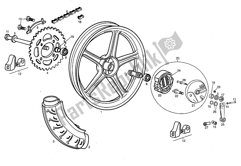 Todas las partes para Rueda Trasera de Derbi Variant Start Sport 50 1999