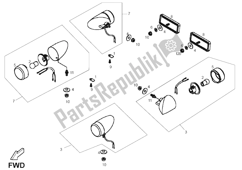 All parts for the Flasher Unit of the Derbi DXR 250 CC 2004