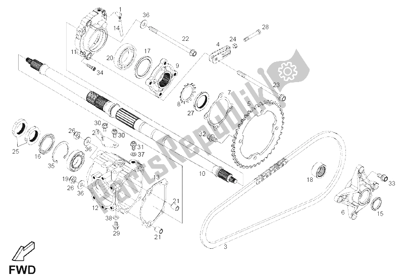 Alle onderdelen voor de Spoel (2) van de Derbi DXR 250 CC 2005