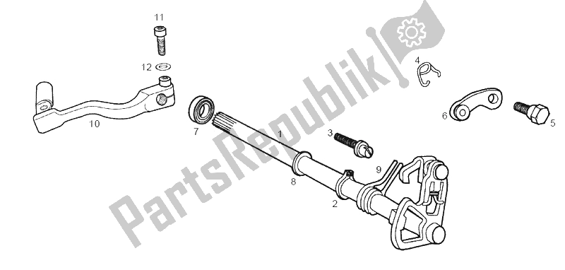 All parts for the Selector of the Derbi Senda 50 SM X Trem 2A Edicion 2002