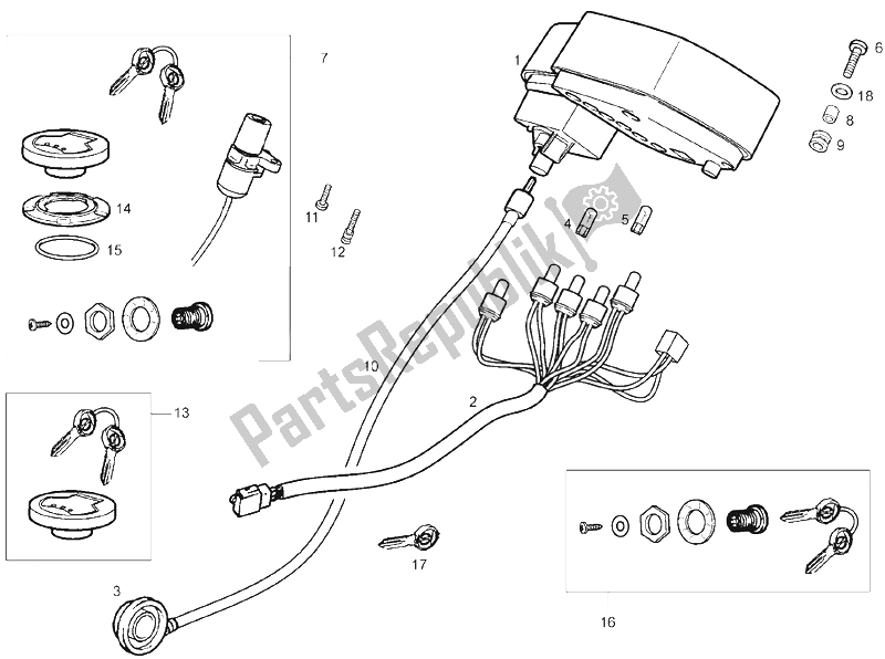 Todas las partes para Tablero de Derbi Senda 125 SM 4T Baja E3 2007