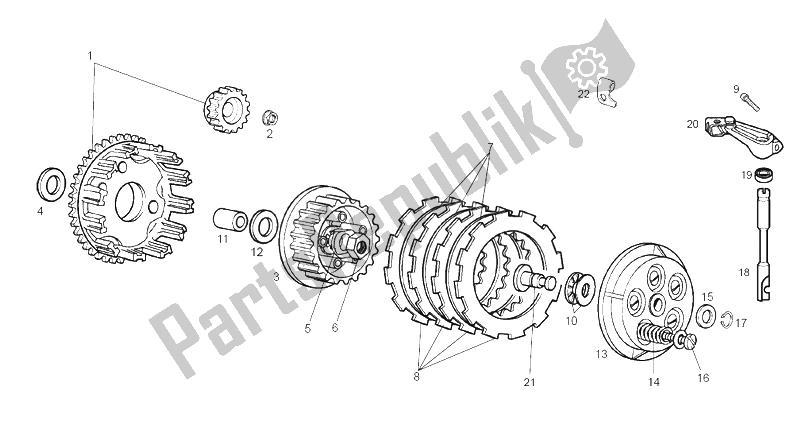 All parts for the Clutch of the Derbi Senda 50 R X Race E2 4 Edicion 2006
