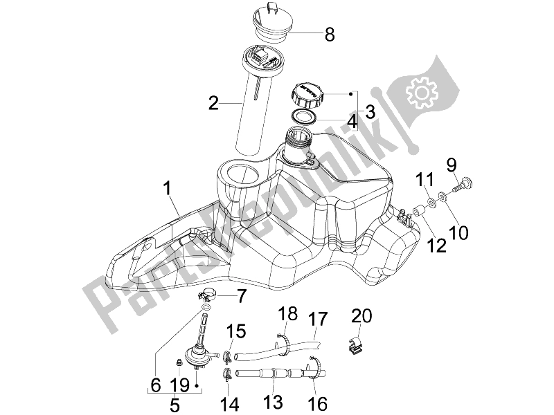 Toutes les pièces pour le Réservoir D'essence du Derbi Boulevard 150 4T E3 2010