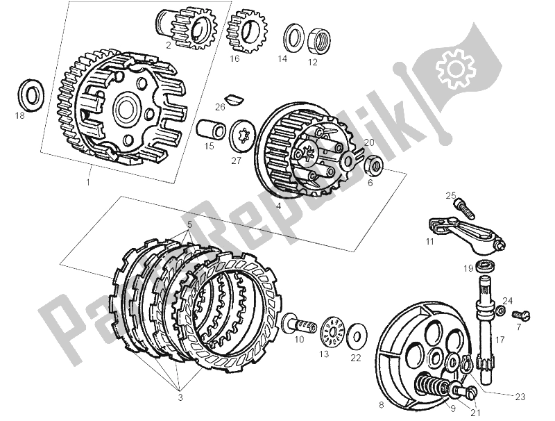 All parts for the Clutch of the Derbi GPR 50 Nude E2 2A Edicion 2004