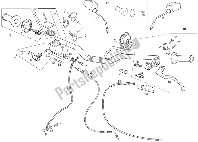 Tutte le parti per il Manubrio del Derbi Senda 125 SM DRD Motard 2013