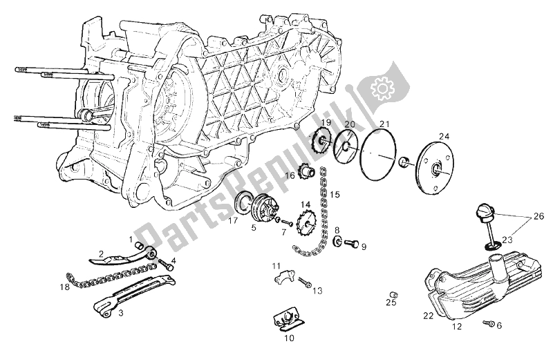 All parts for the Oil Pump of the Derbi GP1 250 CC E2 3 VER 2006