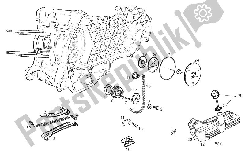 All parts for the Oil Pump of the Derbi GP1 250 CC E2 3 VER 2006