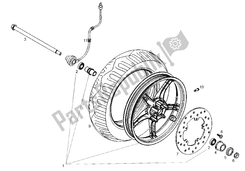 Toutes les pièces pour le Roue Avant du Derbi Boulevard 125 CC 4T E3 2008