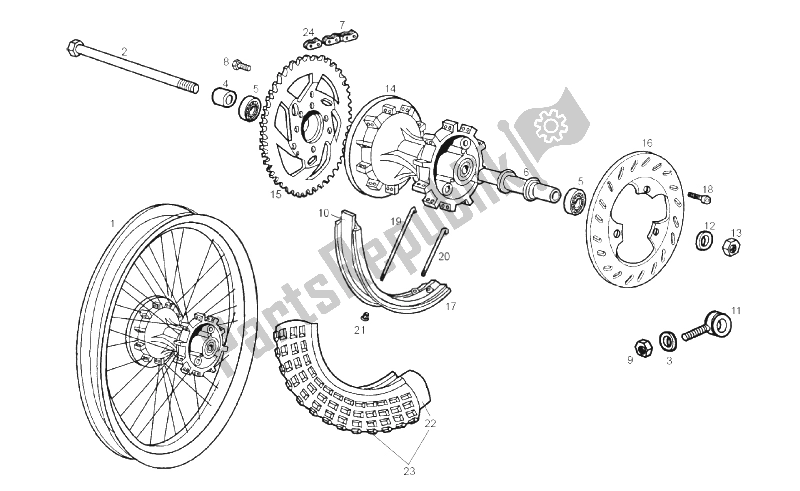 Toutes les pièces pour le Roue Arrière du Derbi Senda 50 SM X Race 2T E2 2010