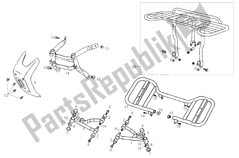 Toutes les pièces pour le Cadre du Derbi DFW 50 CC E2 2004