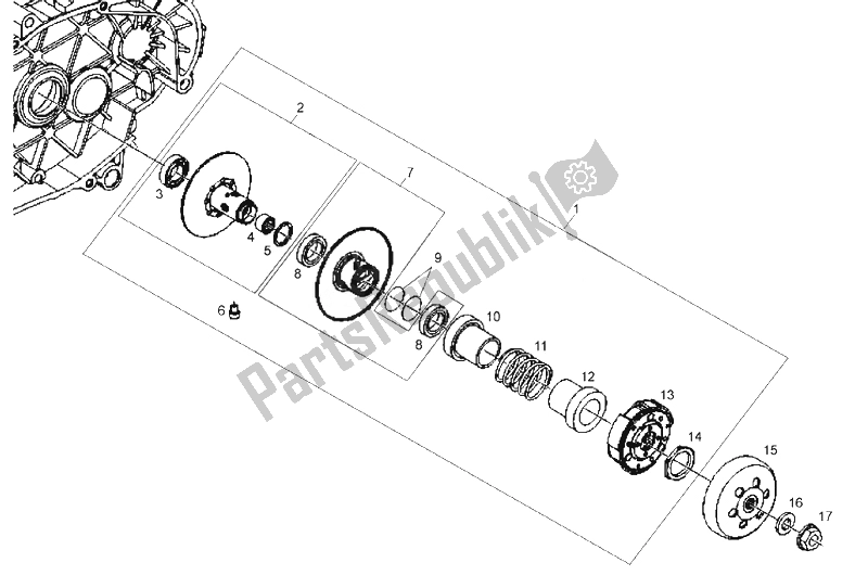 Toutes les pièces pour le Embrayage (2) du Derbi Boulevard 125 CC 4T E3 2008