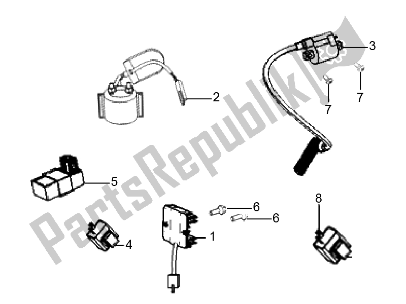 Todas as partes de Sistemas Elétricos do Derbi ETX 150 2014