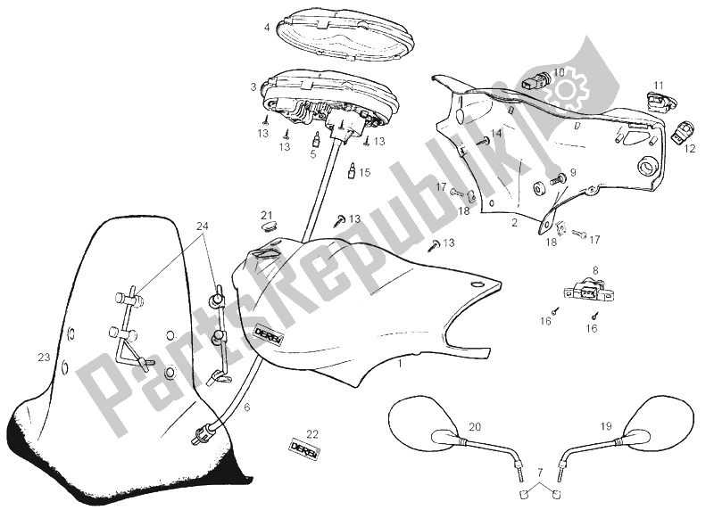 Tutte le parti per il Tachimetro del Derbi Atlantis O2 25 KMH 50 2002