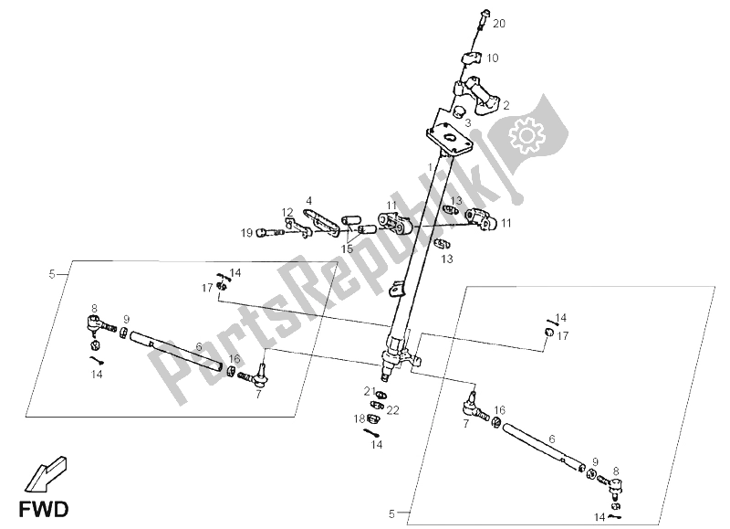 All parts for the Steering of the Derbi DXR 250 CC 2005