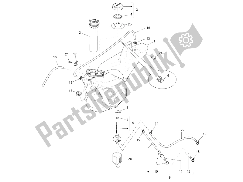 Alle onderdelen voor de Benzinetank van de Derbi Sonar 150 4T 2009