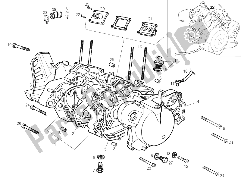 All parts for the Carters of the Derbi Senda 50 SM X Race E2 3 Edicion 2007