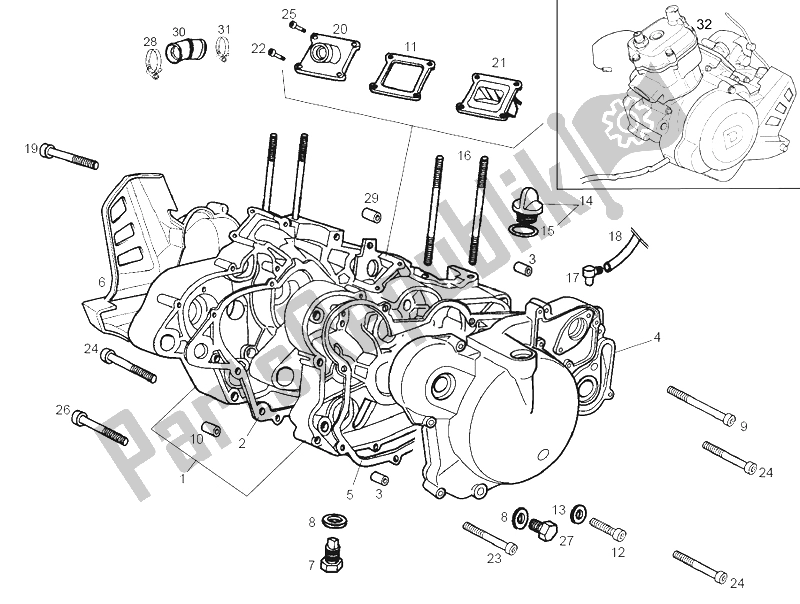 All parts for the Carters of the Derbi Senda 50 SM X Race E2 3 Edicion 2007