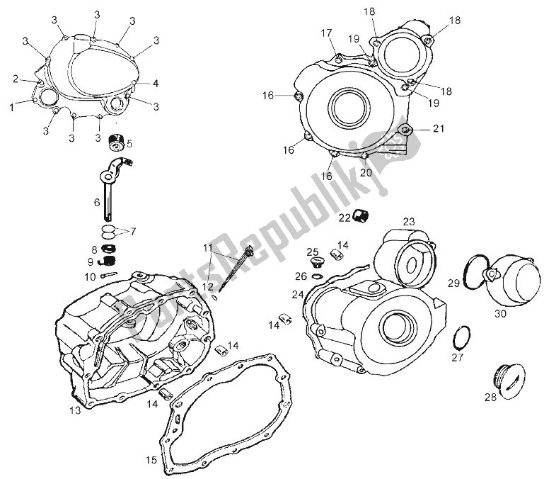 Todas las partes para Carters (2) de Derbi Cross City 125 4T E3 2007