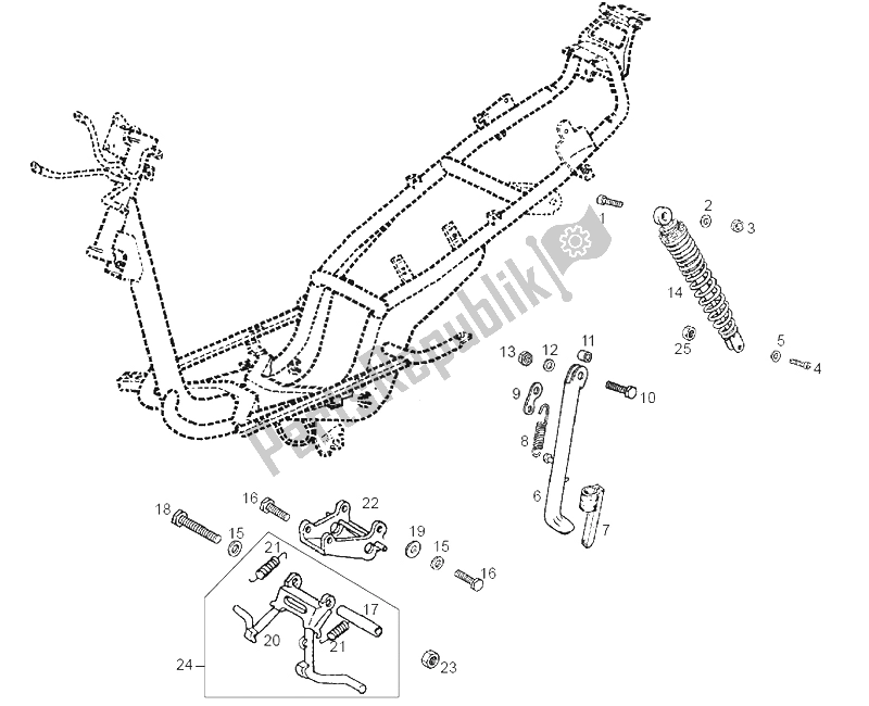 Toutes les pièces pour le Amortisseur du Derbi GP1 50 CC E2 2003