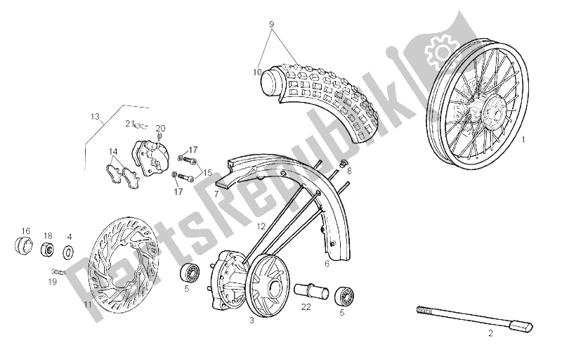 Toutes les pièces pour le Roue Avant du Derbi Senda 50 R DRD Racing E2 3A Edicion 2004