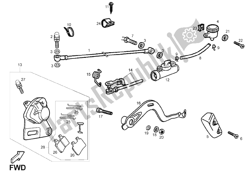 Toutes les pièces pour le Frein Arriere du Derbi Senda 50 HYP DRD EVO E2 LTD Edition 2008