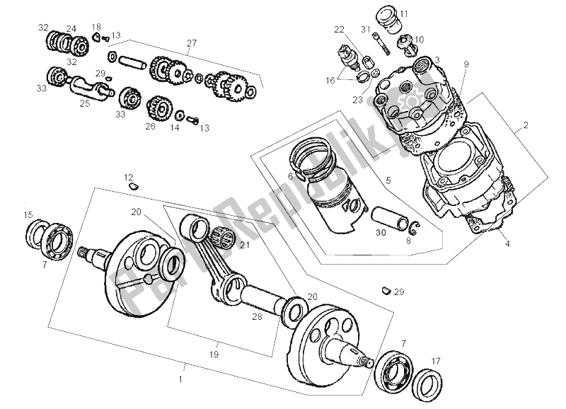 Toutes les pièces pour le Cylindre - Piston du Derbi GPR 50 Racing E2 2A Edicion 2004