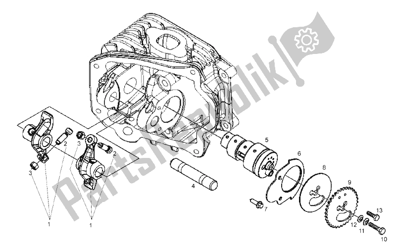 Tutte le parti per il Bilanciere Assy. (2) del Derbi Boulevard 125 CC 4T E3 2008