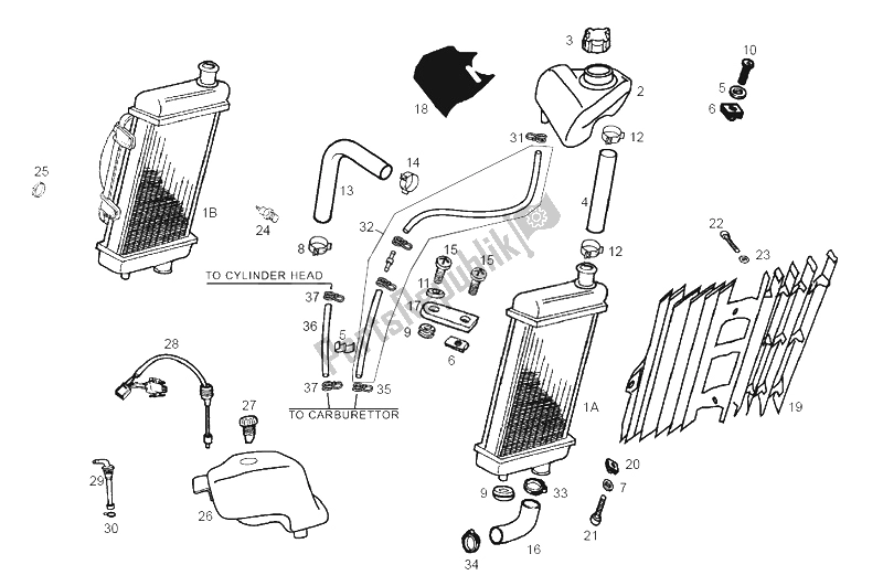 Todas las partes para Sistema De Refrigeración de Derbi Senda 50 R X Trem E2 3 Edicion 2006