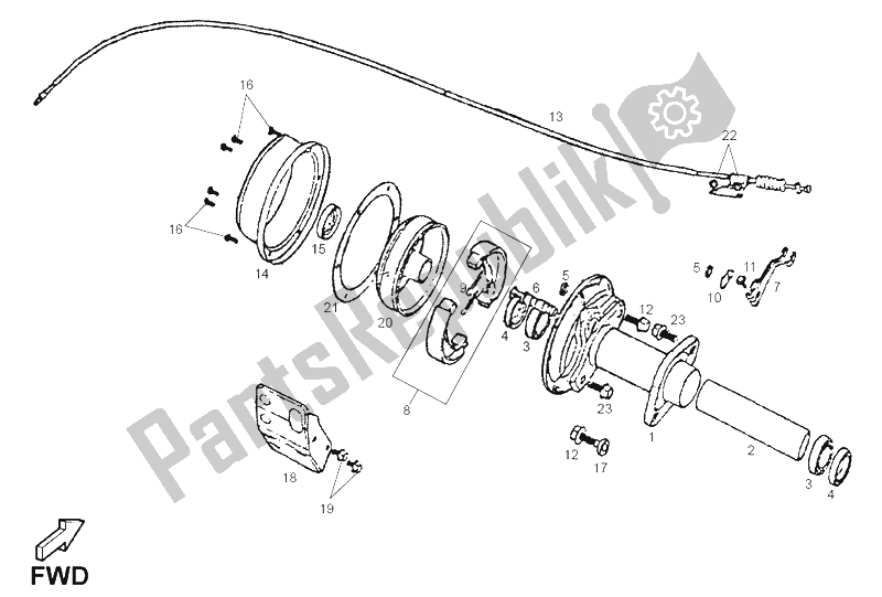 Wszystkie części do Tylny Hamulec Derbi DFW 50 CC E2 2004