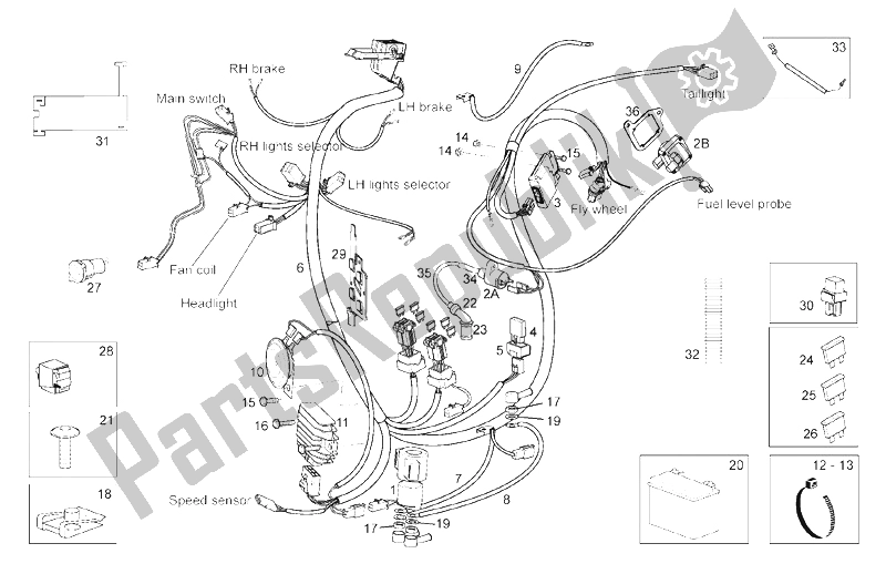 Tutte le parti per il Sistema Elettrico del Derbi Rambla 125 CC 250 E3 2007