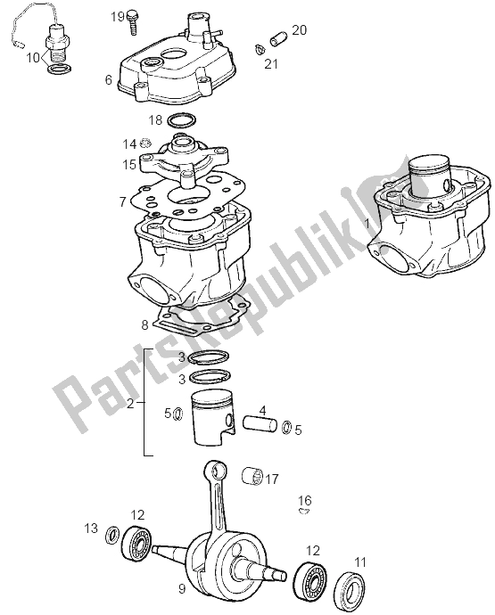 Todas las partes para Eje De Accionamiento de Derbi Senda 50 R X Race E2 3 VER 2007