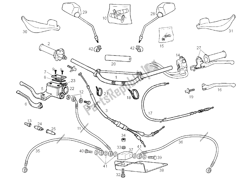 Toutes les pièces pour le Guidon - Commandes du Derbi Senda 50 SM DRD Edition Black E2 2005