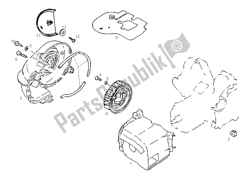 All parts for the Fan of the Derbi DFW 50 CC E2 2005