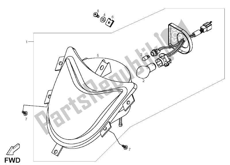 Tutte le parti per il Luci Anteriori del Derbi DXR 250 CC 2004