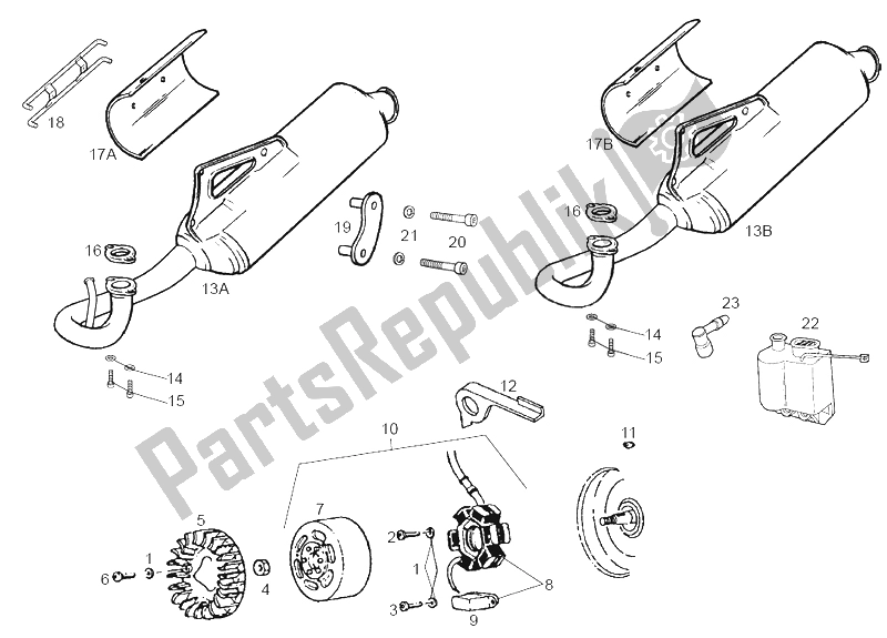 All parts for the Cdi Magneto Assy of the Derbi Atlantis Red Bullet E1 50 2003