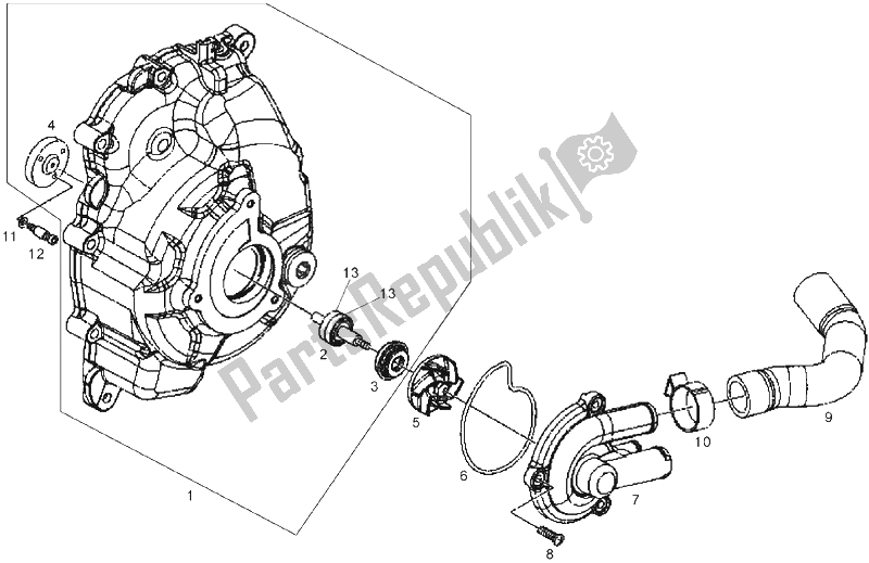 Toutes les pièces pour le Pompe à Eau du Derbi GP1 125 E2 3 VER 2006