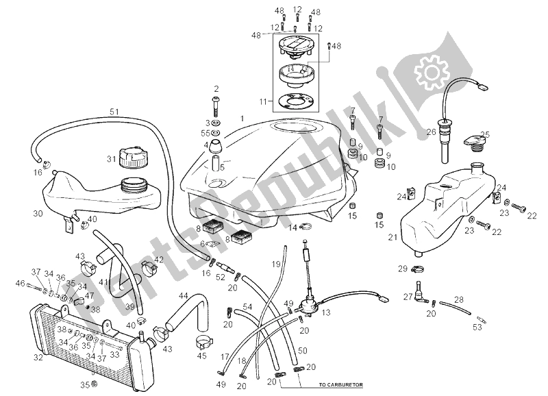 Alle onderdelen voor de Tank van de Derbi GPR 50 Racing E2 2 Edicion 2006