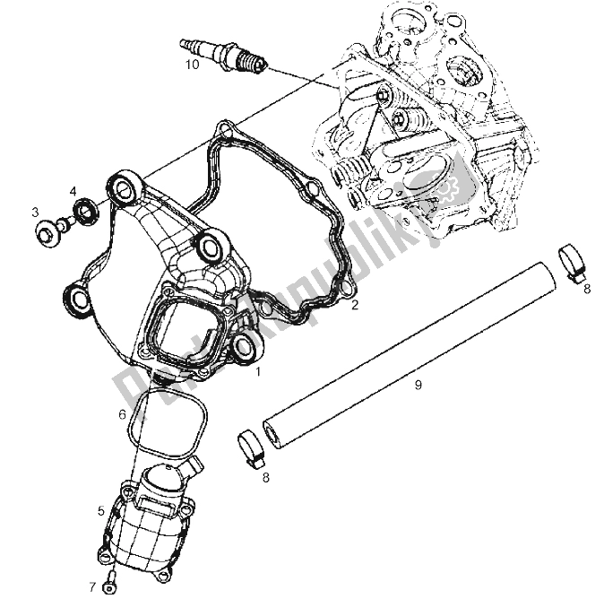 All parts for the Head Cover of the Derbi GP1 LOW Seat 250 CC E3 2 VER 2007