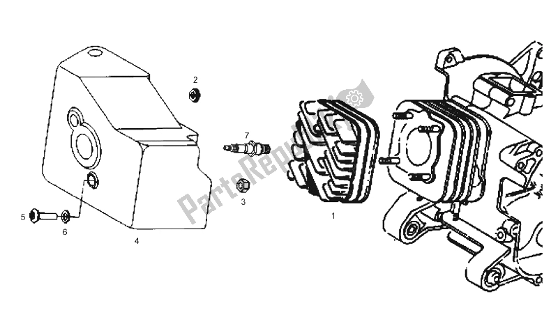 Todas as partes de Tampa Da Cabeça Do Cilindro do Derbi Boulevard 50 CC 2T E2 2009
