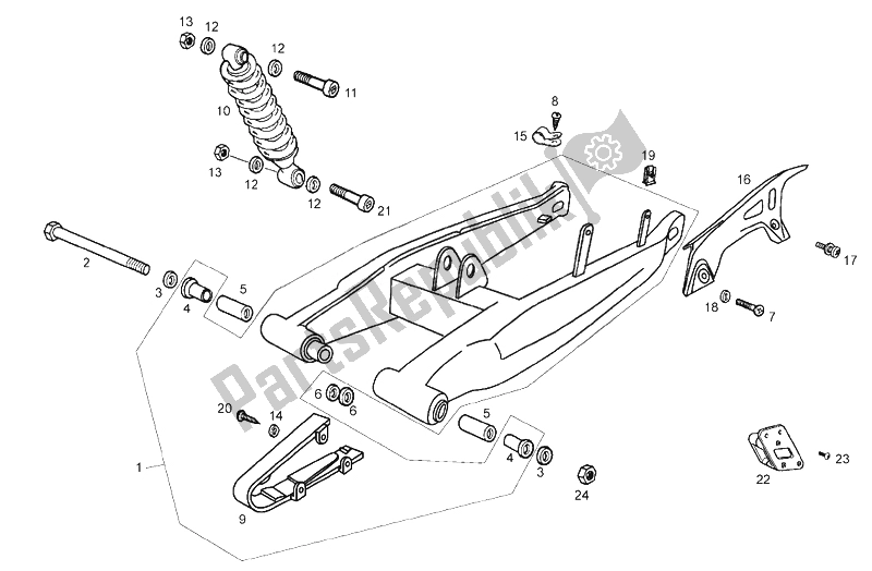 Toutes les pièces pour le Bras Oscillant - Amortisseur du Derbi Senda 50 HYP DRD EVO E2 2008