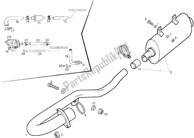 Wszystkie części do Rura Wydechowa (2) Derbi Senda 125 R 4T Baja E3 2007