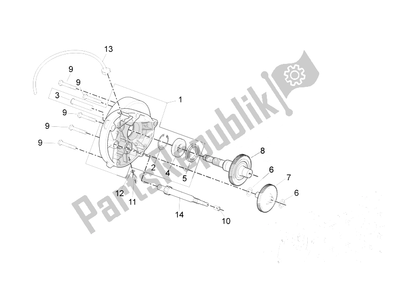 Toutes les pièces pour le Unité De Réduction du Derbi Boulevard 100 CC 4T 2010