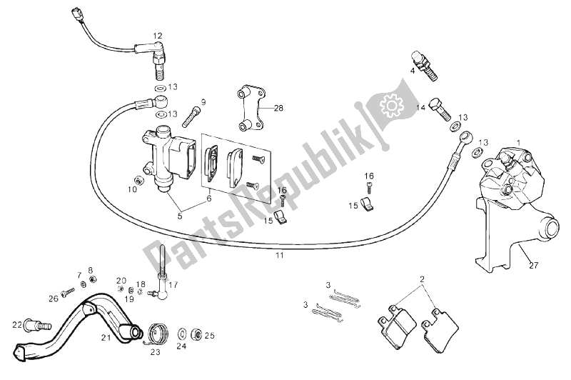 All parts for the Rear Brake of the Derbi Senda 50 R DRD PRO E2 2 VER 2005