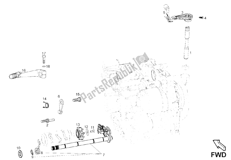 All parts for the Selector of the Derbi Terra E3 125 2007