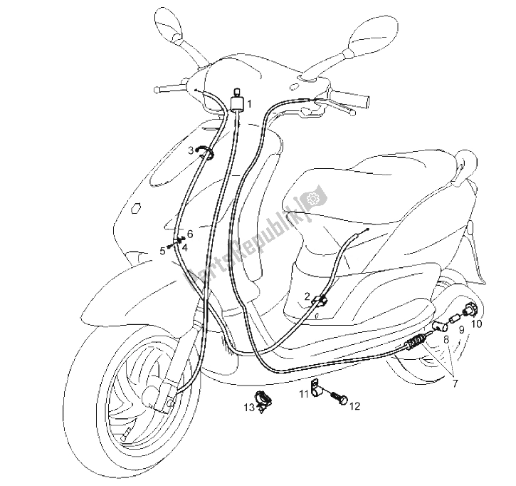 All parts for the Wiring (2) of the Derbi Boulevard 125 CC 4T E3 2008