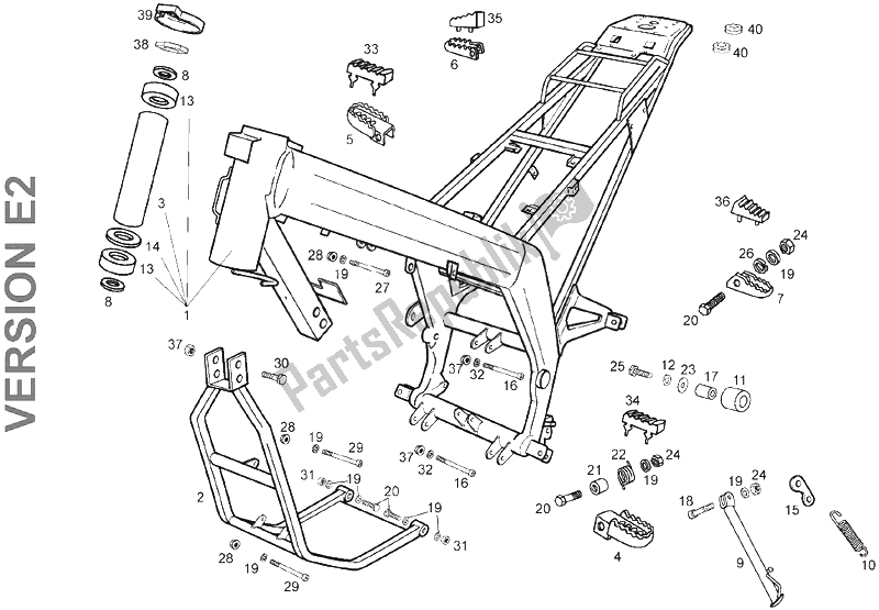 Toutes les pièces pour le Cadre du Derbi Senda 125 SM 4T Baja E2 2006