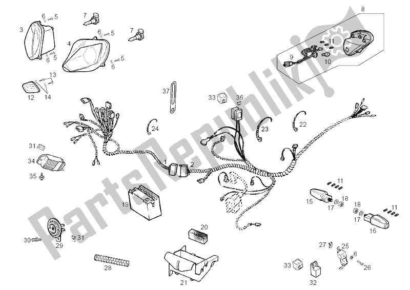 Tutte le parti per il Sistema Elettrico del Derbi GPR 50 R E2 Replica 2 VER 2008
