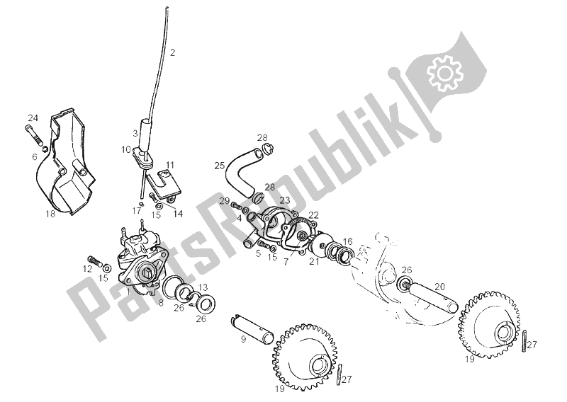 All parts for the Cooling System of the Derbi GPR 50 Nude E2 2A Edicion 2004